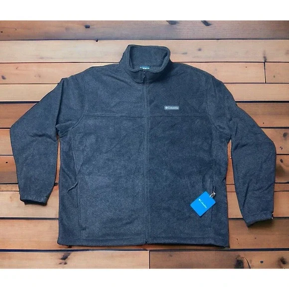 Columbia Sportswear Gray Fleece Pockets Full Zip Jacket Adult Regular Size XXL - Picture 1 of 11